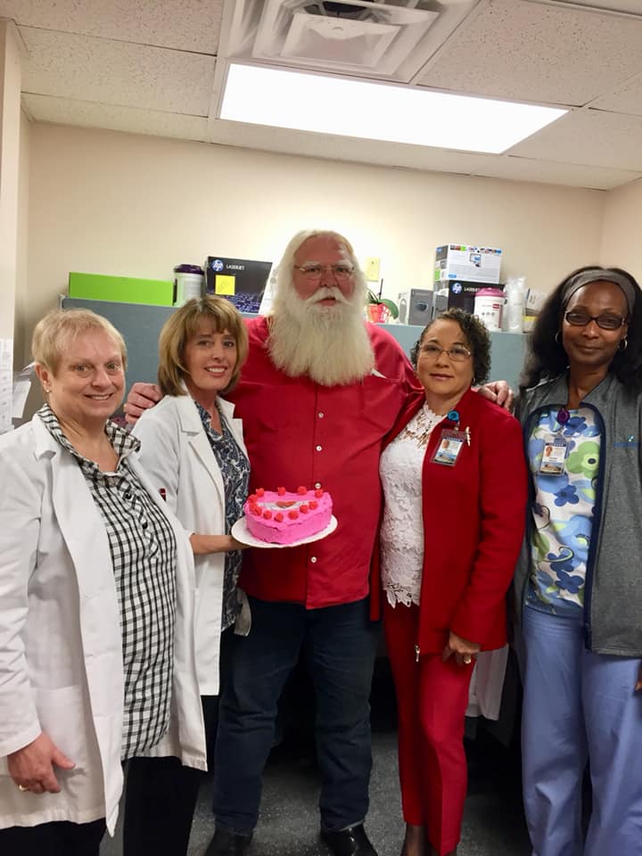 Santa honors The Trina Hidalgo Heart Care Team for Valentines day